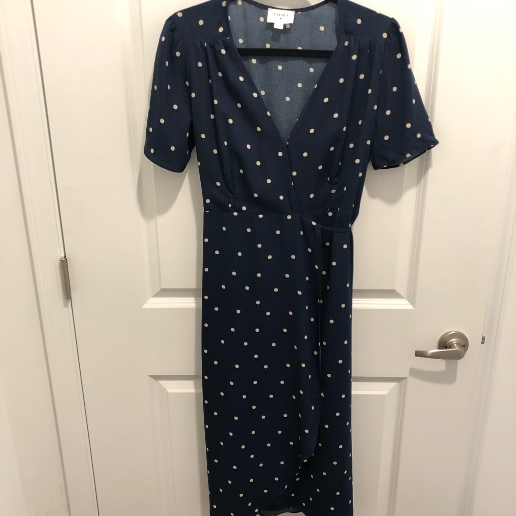 Blue Polka Dot Wrap Dress